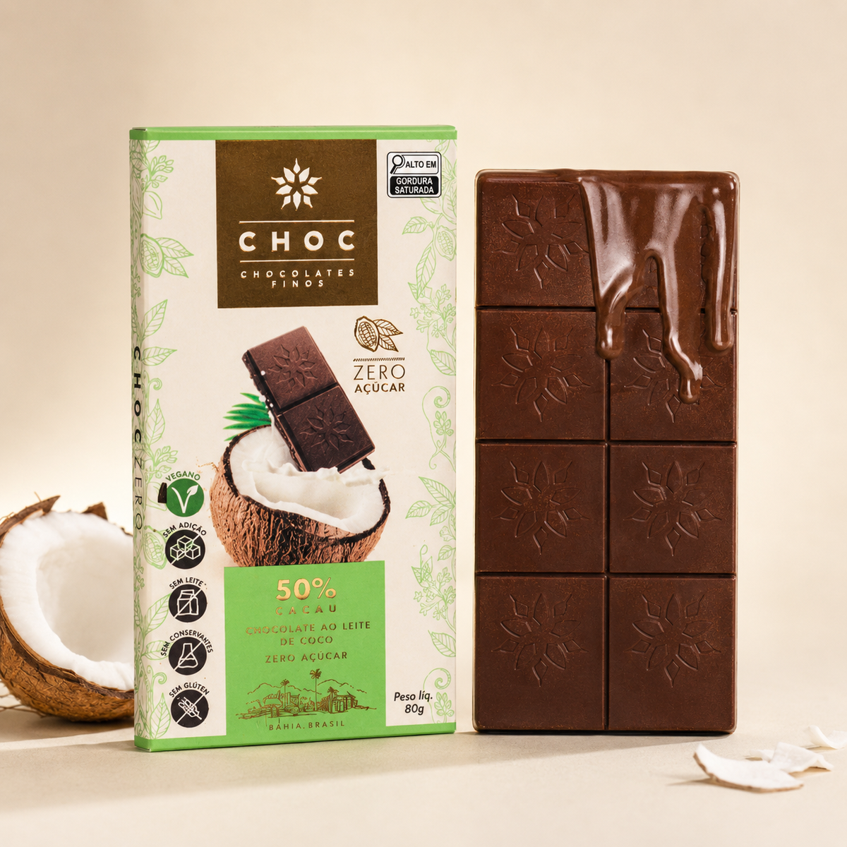 Barra Choc 50% Cacau Zero Açúcar
