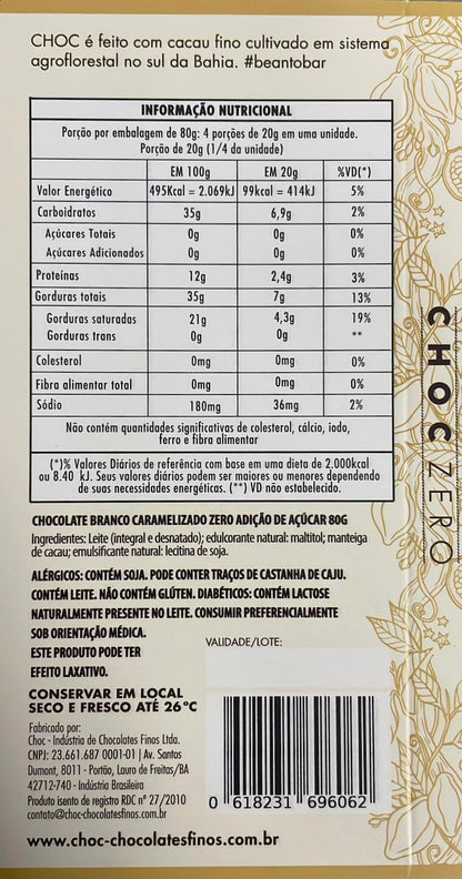 Barra Choc Branco Caramelizado