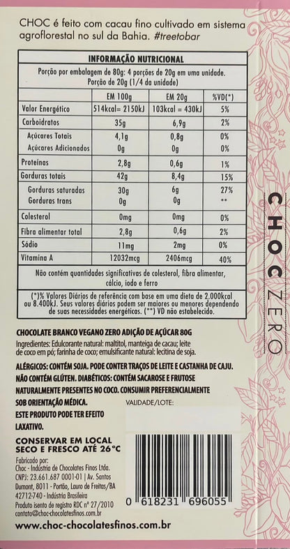 Barra Choc Branco Vegano