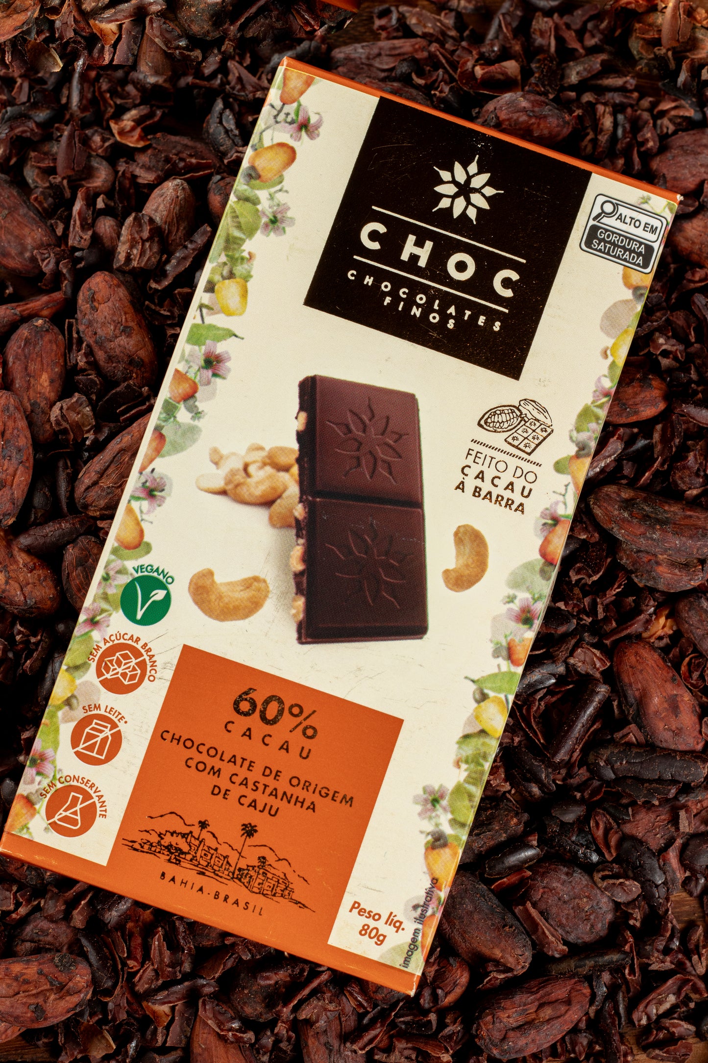 Barra Choc 60% Cacau C/ Castanha